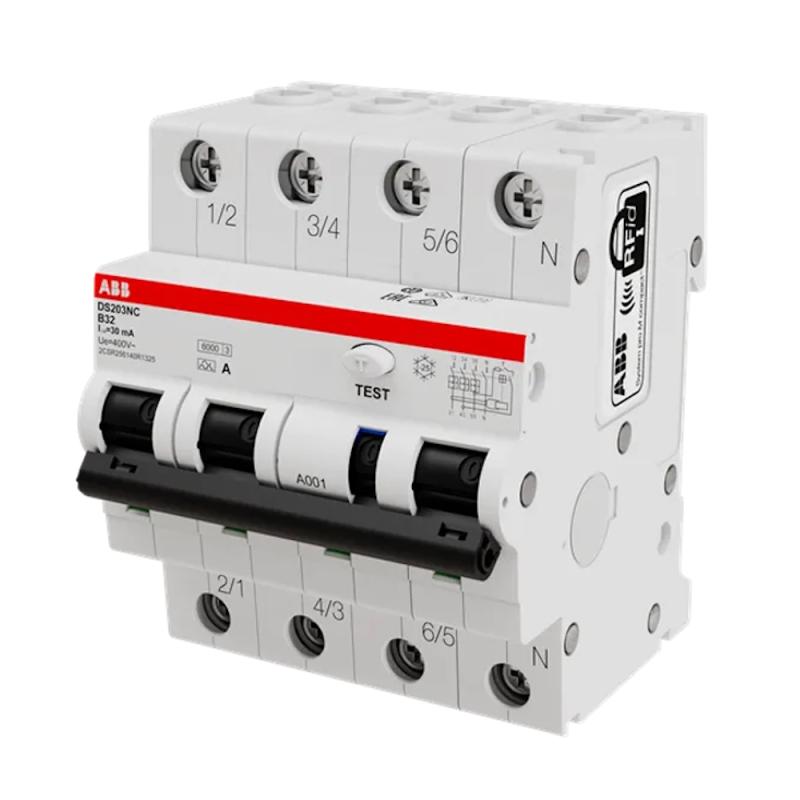RCBO 4Polet B-Kurve 32A A-Typ 30mA 400V ABB