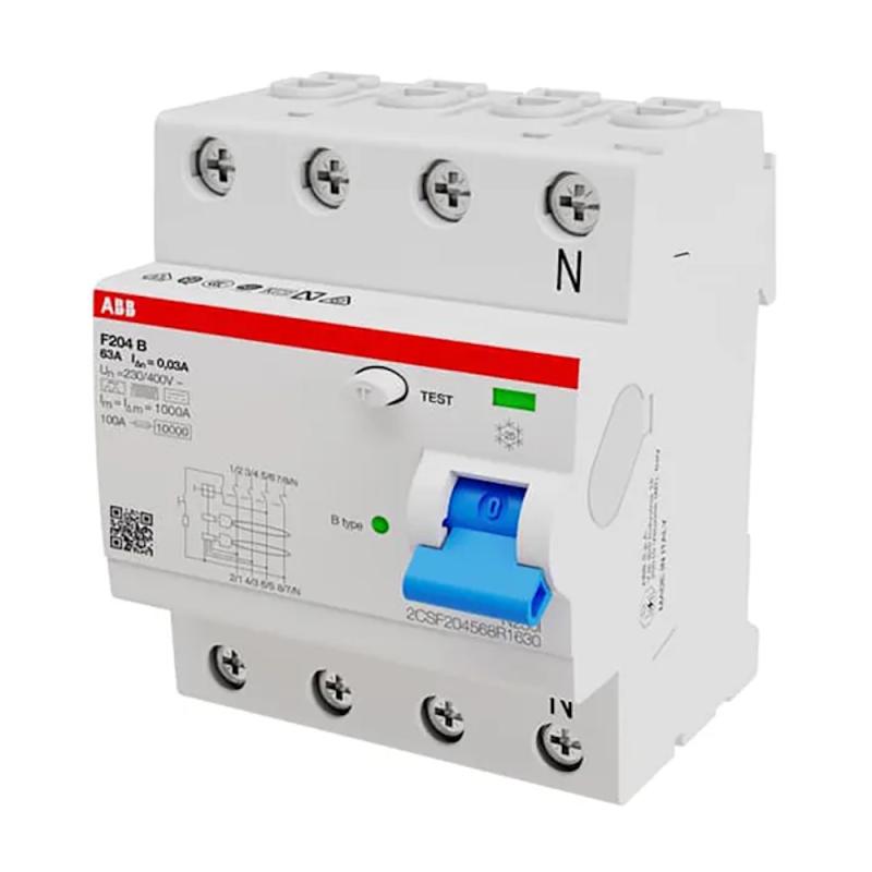Reststrømsafbryder 4Polet B-Type 63A 30mA 400V IP20 ABB