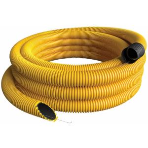 Cable Protection Tube With Pulling Wire, SRN, Ø75/60mm, 50m, Yellow, Malmbergs 0666718