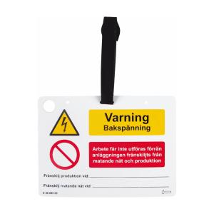 Plastic Sign Back Voltage With Velcro, Malmbergs 0668609