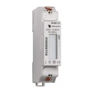 kWh Meter, 1-Phase, 230V AC, 50A, Malmbergs 0900151