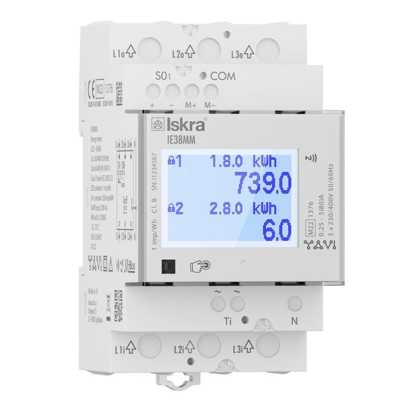 kWh-Mätare 3-Fas MID Mbus 80A 230V Iskra 0900513