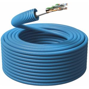 Flex Tube, U/UTP Cat.6, Ø16mm, 100m, Ring, Blue, Malmbergs 1418160