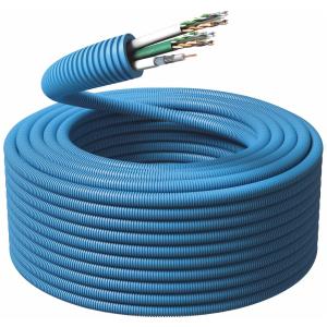 Flex Tube, 2x U/UTP Cat.6 + 1x Coax RG6T, Ø20mm, 100m, Blue, Malmbergs 1418164