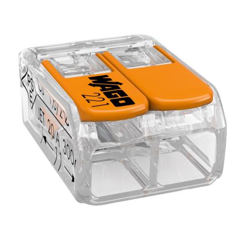 Koblingsklemme 221, 2-pol, 450V, 100stk, Wago 1440907