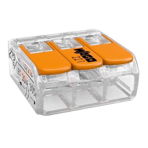 Koblingsklemme 221, 3-Pol, 450V, 50stk, Wago 1440908