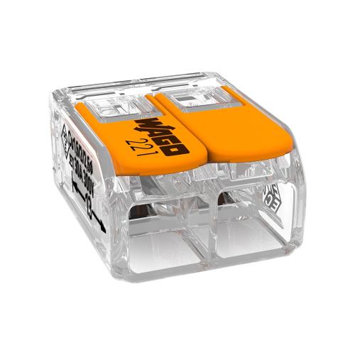 Koblingsklemme Wago 221, 2-Pol, 6mm², 50stk, Malmbergs 1441085