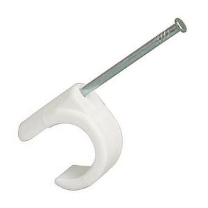 Spikklammer, För Kabel 10-14mm, 30mm, Vit, Malmbergs 1500771