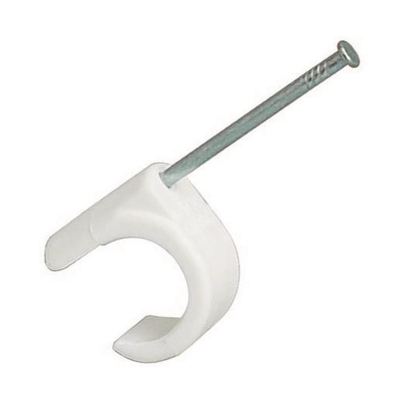 Spikklammer, För Kabel 14-20mm, 35mm, Vit, 100st, Malmbergs 1500801