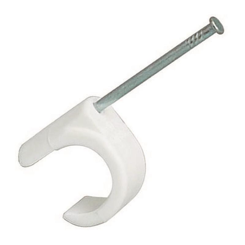 Spikklammer, För Kabel 18-22mm, 45mm, Vit, 50st, Malmbergs 1500822