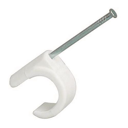 Spikklammer, För Kabel 18-22mm, 45mm, Vit, 50st, Malmbergs 1500822