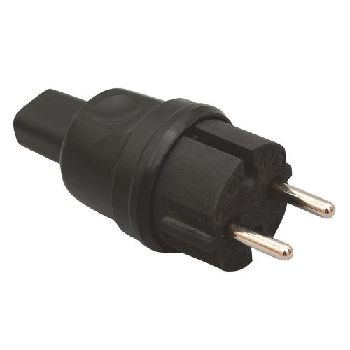 Stik Til Lyskæde, Uden Jord, Sort, Malmbergs 1550401