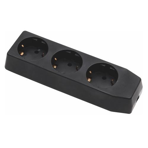 Afgreningsstik 3-Vejs, Sort, Lige Fatning, Malmbergs 1554482