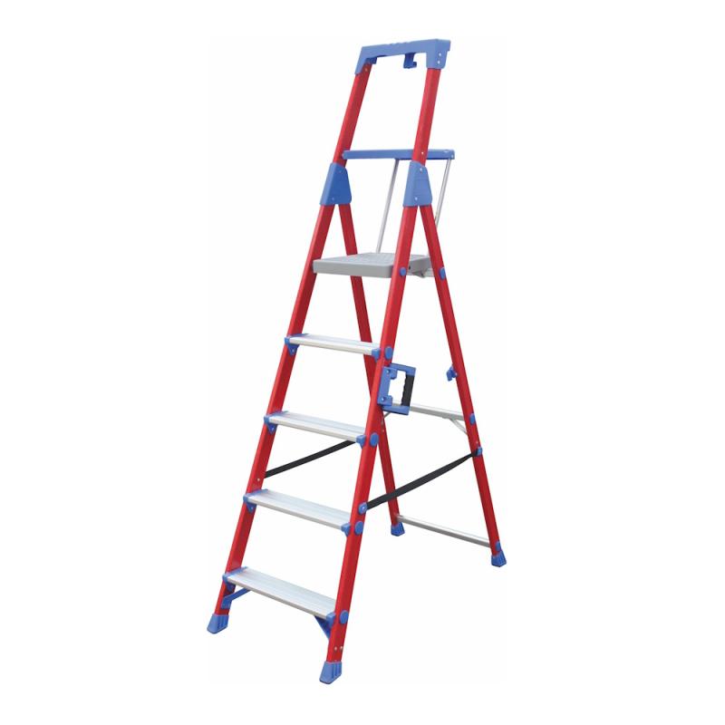 Glasfibertrappstege Med Verktygshylla, 5 Steg, Malmbergs 1652747