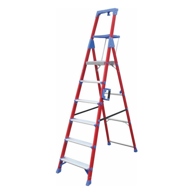 Glasfibertrappstege Med Verktygshylla, 6 Steg, Malmbergs 1652748