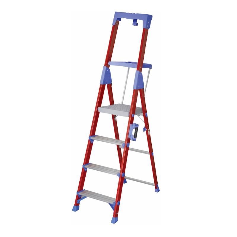 Glasfibertrappstege Med Verktygshylla, 4 Steg, Malmbergs 1654089