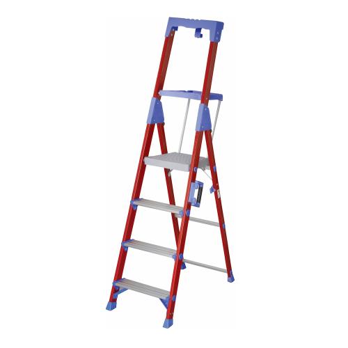 Glasfibertrappstege Med Verktygshylla, 4 Steg, Malmbergs 1654089