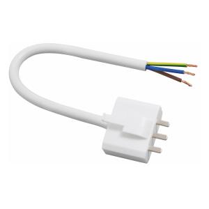 Lamp Cord With Earthed DCL Plug, 20cm, White, Malmbergs 18918658