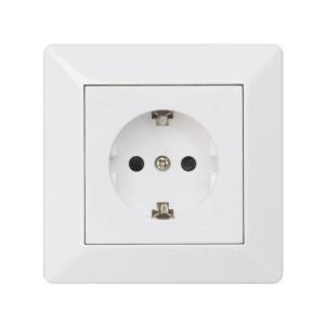 Delta Wall Socket, 1-Way With Earth, Screw Connection, Ral 9001, Malmbergs 1893409
