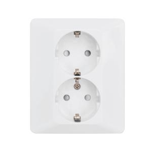 Delta Wall Socket, Recessed, Low Construction, 2-Way With Earth, Malmbergs 1893415