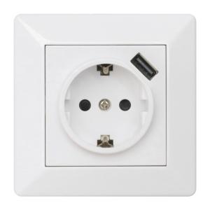Delta Wall Socket With USB Socket 1-Way And 1xUSB 16A IP20 Malmbergs 1893740
