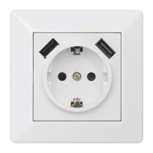 Delta Wall Socket With USB Socket 1-Way And 2xUSB 16A IP20 Malmbergs 1893741