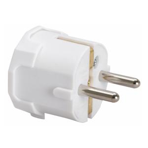 Plug, With Earth, Side Inlet, White, 5pcs, Malmbergs 19210168