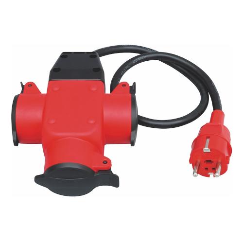 Strømudtag, 3-Vejs, Med Dæksel, IP44, 0,5m, Malmbergs 1925291