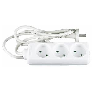 Socket Outlet, Without Earth, 3-Way, White, 3pcs, Malmbergs 1925315