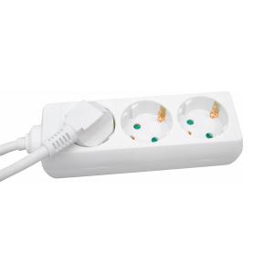 Power Outlet, With Earth, 3-Way, 1.5m, White, Malmbergs 1925810