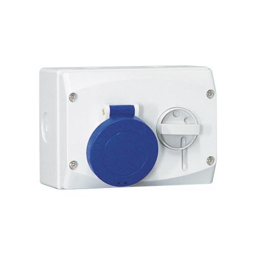 Samlet Vægstikkontakt, 2+Jord, 16A, 6H, 230V, Malmbergs 1951118