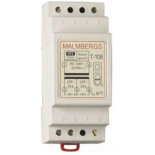 Beskyttelsestransformator 230/12/24V, 10Va, Malmbergs 2011024