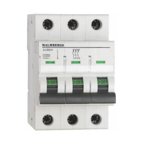 Dværgafbryder 16A, 3Polet, D-Type, Malmbergs 2149277