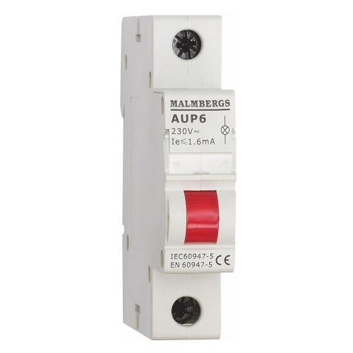 Signallampe LED Rød 230V, Malmbergs 2149300