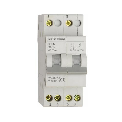 Vippekontakt, 2 Polet, 25A, I-0-II, Malmbergs 2149315