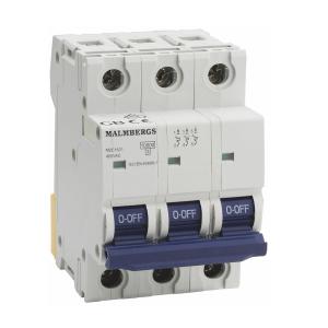 Dwarf Circuit Breaker, 10Ka, 16A, 3P, C-Type, Malmbergs 2149453