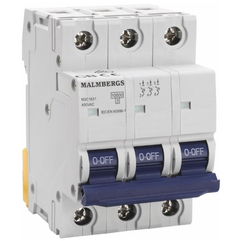 Afbryder, 10kA, 32A, 230/400V, 3Pol, C-Type, Malmbergs 2149456