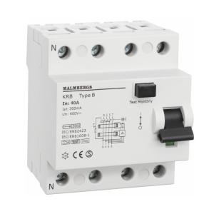 Fejlstrømsafbryder B-Type 4-Polet 40A 300mA 230/400V IP20 Malmbergs 2160541