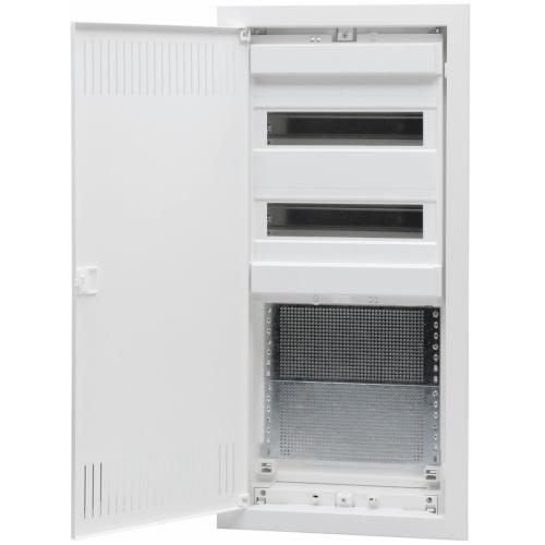 Multimedieskab, Forsænket, 4 Rækker, 24 Moduler, IP40, Malmbergs 2291776