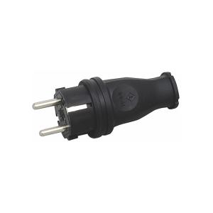 Plug, Straight, With Earth, 16A, 250V, Black, 5pcs, Malmbergs 24039408