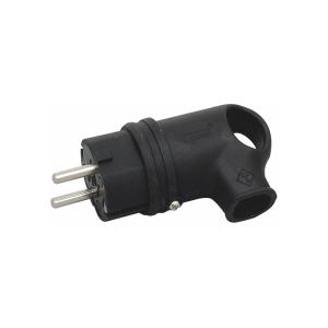 Plug, Angled, With Earth, 16A, 250V, Black, 5pcs, Malmbergs 2403941