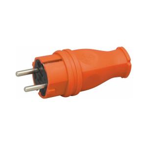 Plug, With Earth, 16A, 250V, Orange, 5pcs, Malmbergs 2403948