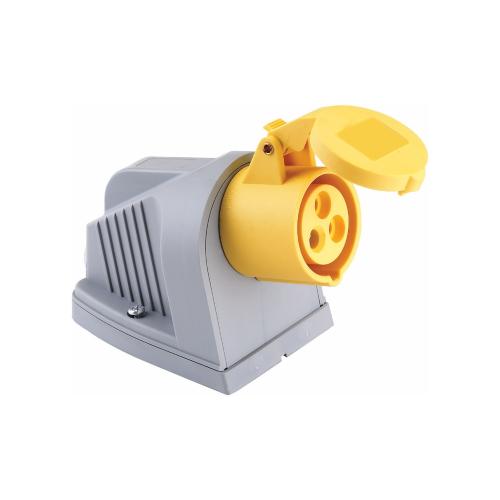 Vægstikkontakt, 2P+Jord, 16A, 4H, 110V, Malmbergs 2426002