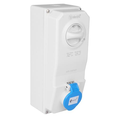 Låsbar Vægstikkontakt 2Polet+Jord 16A 230V IP44 TP Electric 2426400