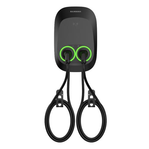 Laddbox Evon Dual 2x11kW 32A 400VAC IP54 Typ-2 Med 7m Kabel MID Malmbergs 2700679