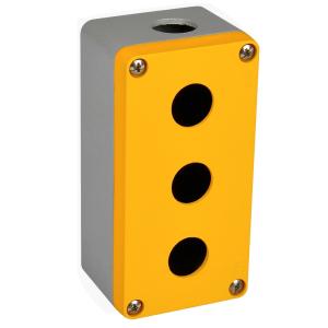 Trykknapboks Aluminium 3-Huls IP67 Grå/Gul Malmbergs 3772273