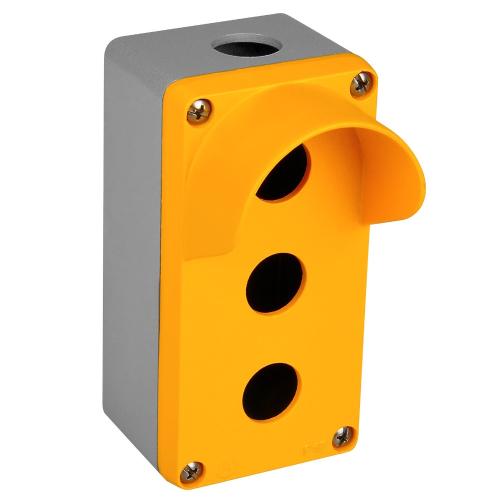 Trykknapboks Med Hætte Aluminium 3-Huls P67 Grå/Gul Malmbergs 3772277