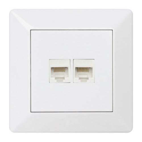 Delta Data Outlet Cat.6 2-Way Cat.6 UTP White Malmbergs 5118828