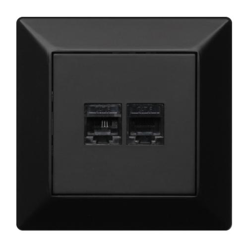 Delta Data Outlet Cat.6 2-Way Cat.6 UTP Black Malmbergs 5118829