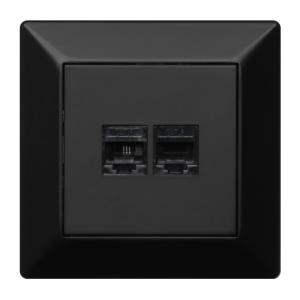 Delta Data Outlet Cat.6 2-Way Cat.6 UTP Black Malmbergs 5118829